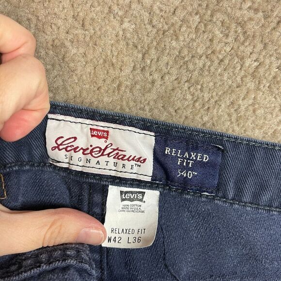 Levi's Signature 540 Jeans Mens 42 x 36 Blue Relaxed Fit Orange Tab Vintage USA - Picture 10 of 11